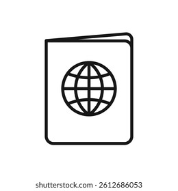 Editable Icon of Passport, Vector illustration isolated on white background. using for Presentation, website or mobile app