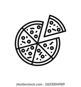 Editable Icon of Pizza, Vector illustration isolated on white background. using for Presentation, website or mobile app