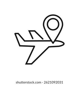 Bearbeitbares Symbol der Plane Location Marker, Vektorgrafik einzeln auf weißem Hintergrund. für Präsentation, Website oder mobile App verwenden