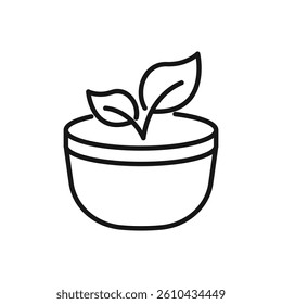 Editable Icon of Plant in Pot, Vector illustration isolated on white background. using for Presentation, website or mobile app