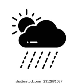 An editable icon of rainy cloud in modern style, ready to use vector
