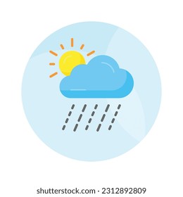 An editable icon of rainy cloud in modern style, ready to use vector