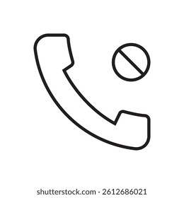 Editable Icon of Rejection Blocked Call, Vector illustration isolated on white background. using for Presentation, website or mobile app