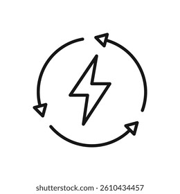 Editable Icon of Renewable Energy, Vector illustration isolated on white background. using for Presentation, website or mobile app