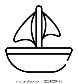 Editable icon of sailing, vector design of yacht