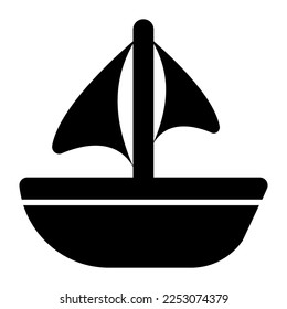 Editable icon of sailing, vector design of yacht