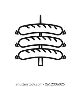 Editable Icon of Sausage Grill, Vector illustration isolated on white background. using for Presentation, website or mobile app