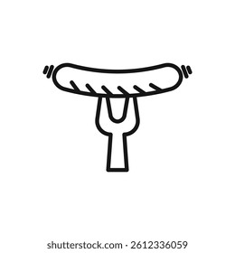 Editable Icon of Sausage, Vector illustration isolated on white background. using for Presentation, website or mobile app