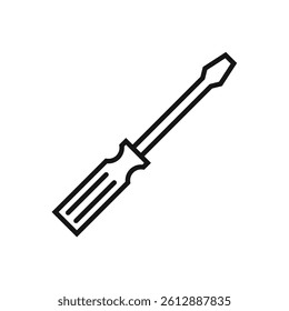 Editable Icon of Screwdriver, Vector illustration isolated on white background. using for Presentation, website or mobile app