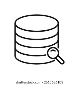 Editable Icon of Search Database, Vector illustration isolated on white background. using for Presentation, website or mobile a