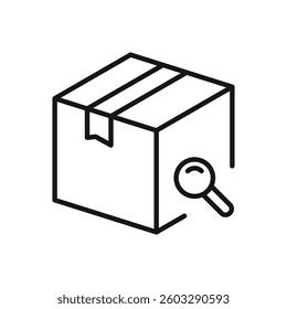Editable Icon of Search Package Box, Vector illustration isolated on white background. using for Presentation, website or mobile app