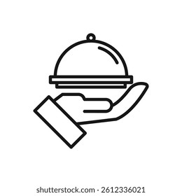 Editable Icon of Serving Tray, Vector illustration isolated on white background. using for Presentation, website or mobile app