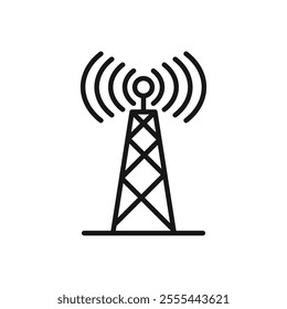 Editable Icon of Signal Tower, Vector illustration isolated on white background. using for Presentation, website or mobile app