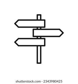 Editable Icon of Signpost, Vector illustration isolated on white background. using for Presentation, website or mobile app