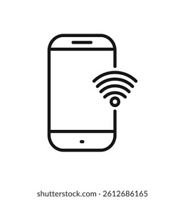 Editable Icon of Smartphone Wireless Connection, Vector illustration isolated on white background. using for Presentation, website or mobile app