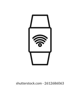 Editable Icon of Smartwatch Wi-fi Connection, Vector illustration isolated on white background. using for Presentation, website or mobile app