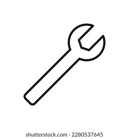 Editable Icon of Spanner or Wrench, Vector illustration isolated on white background. using for Presentation, website or mobile app