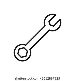 Editable Icon of Spanner or Wrench, Vector illustration isolated on white background. using for Presentation, website or mobile app