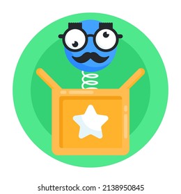 Un icono editable de la cabeza de juguete de primavera, descarga premium

