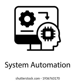 Editable icon of system automation filled vector 
