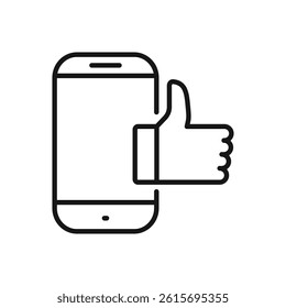 Editable Icon of Thumbs Up Like Social Media, Vector illustration isolated on white background. using for Presentation, website or mobile app