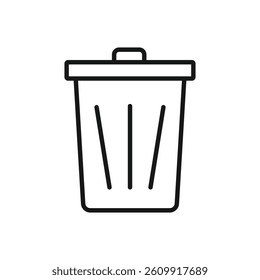 Editable Icon of Trash Bin, Vector illustration isolated on white background. using for Presentation, website or mobile app