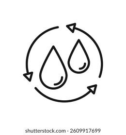 Editable Icon of Water Recycle, Vector illustration isolated on white background. using for Presentation, website or mobile app