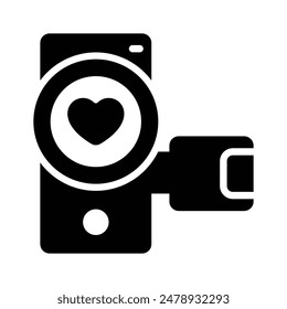 An editable icon of wedding video in modern style