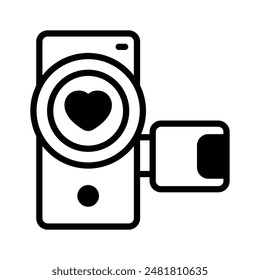 An editable icon of wedding video in modern style