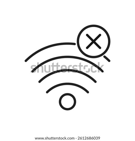 Editable Icon of Wi-fi No Connection, Vector illustration isolated on white background. using for Presentation, website or mobile app