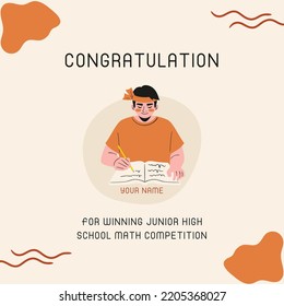 Editable Illustrated Abstract Congratulation Template