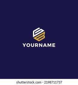 Editable Illustrated Building Construction GB Monogram Logo Template