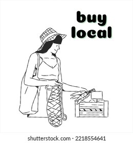 
Editable Illustrated Buy Local Coloring Worksheet Template