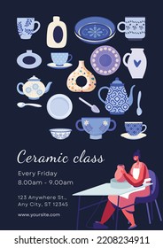 Editable Illustrated Ceramic Class Template