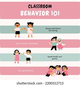 Editable Illustrated Classroom Behavior Template