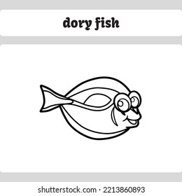 Editable Illustrated Coloring Dory Fish Worksheet Template