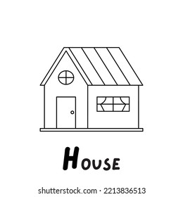 Editable Illustrated Coloring House Worksheet Template