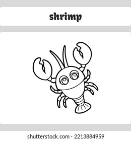 Editable Illustrated Coloring Shrimp Worksheet Template