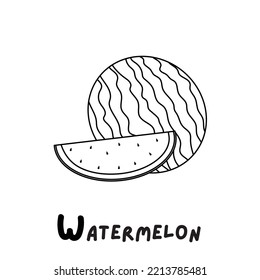 Plantilla de hoja de trabajo de sandía de color ilustrada editable