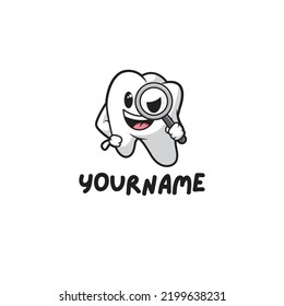 Editable Illustrated Dental Care Logo Template