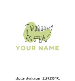 Editable Illustrated Dino Toy Shop Logo Template