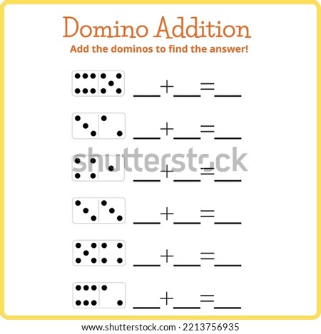 Editable Illustrated Dominos Addition Worksheet Template