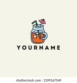 Editable Illustrated Drink Product Logo Template