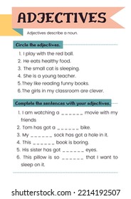 Editable Illustrated English Grammar Worksheet Template