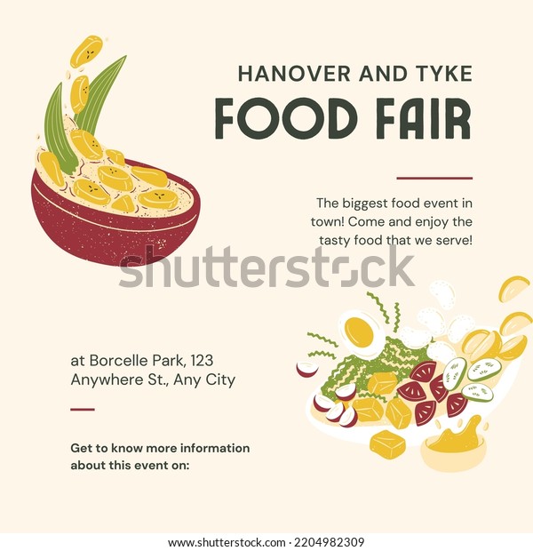 \
Editable\
Illustrated Food Fair Event\
Template