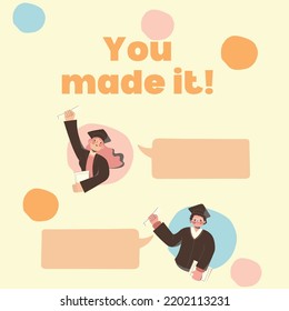 Editable Illustrated Graduation Congratulatory Template