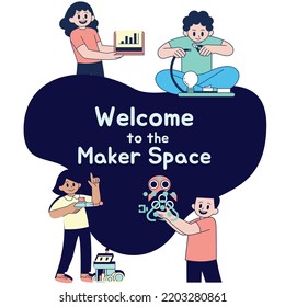 Editable Illustrated Maker Space Classroom Template