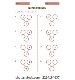 Editable Illustrated Making Number Bonds Activity Worksheet Template