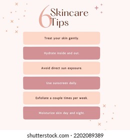 Editable Illustrated Minimalist Skincare Tips Template