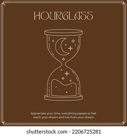 Editable Illustrated monoline cosmic hourglass quotes Template  